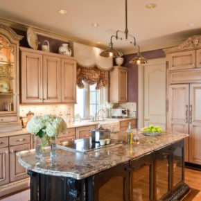 kitchen with fancy furniture.